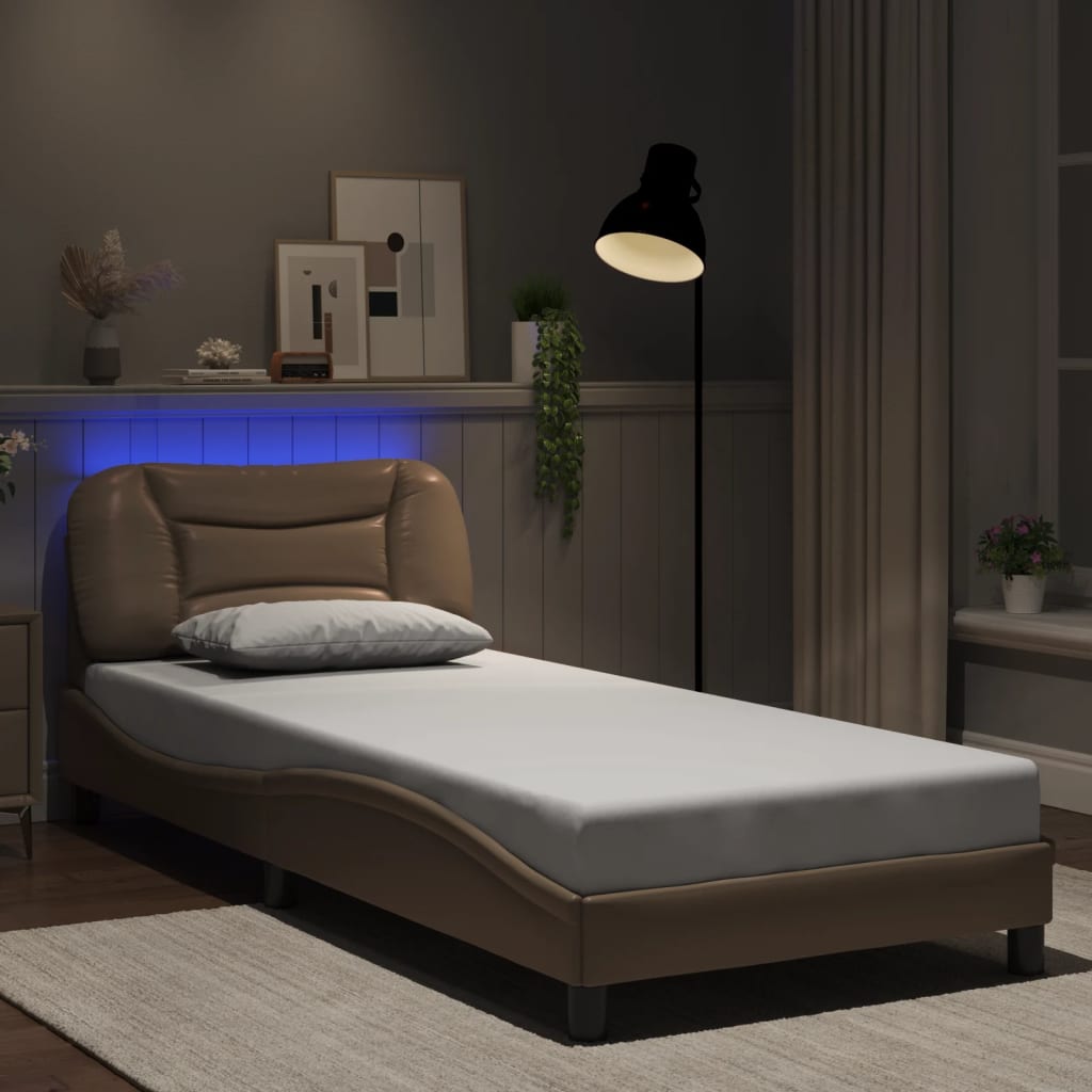 Estrutura de cama com LED sem colchão hvar 90x200cm cappuccino