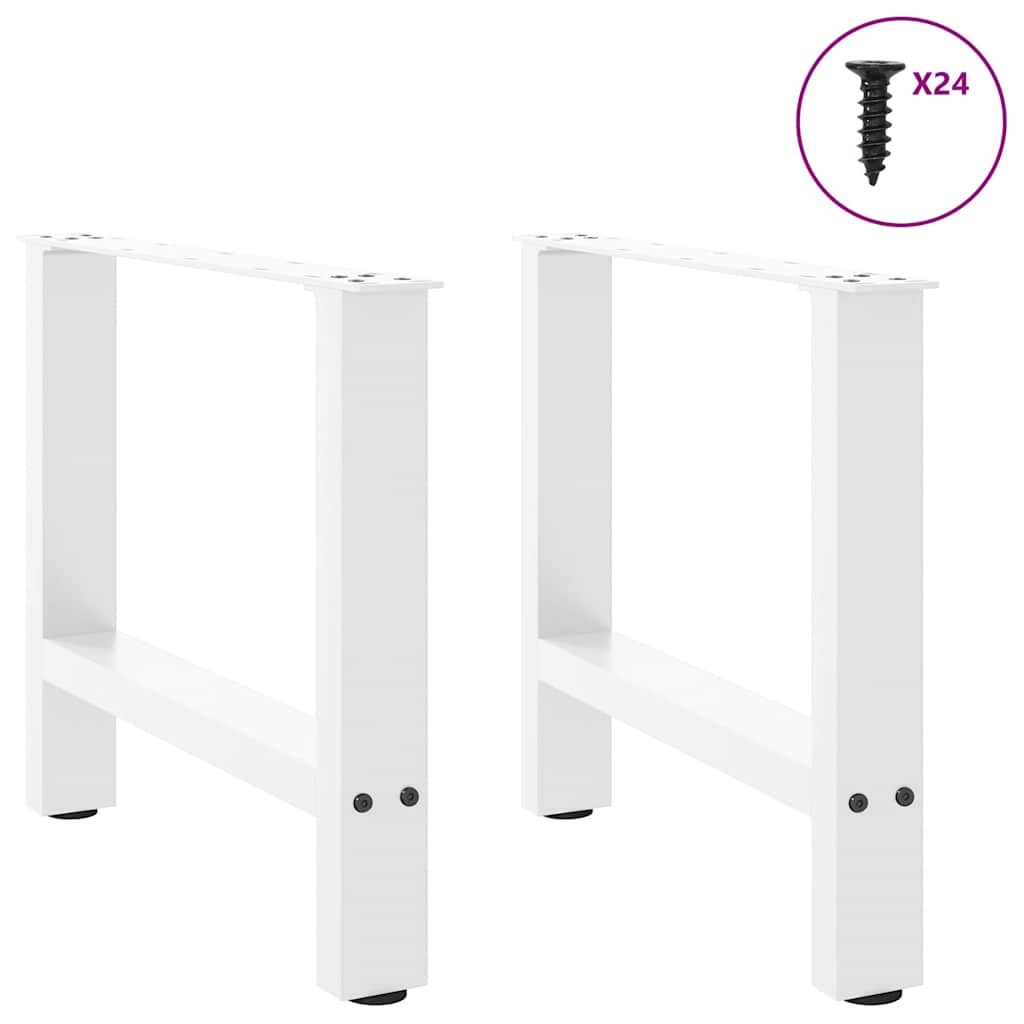 Pés para mesa de centro , brancos, 2 peças, 60x (42-43) cm, aço