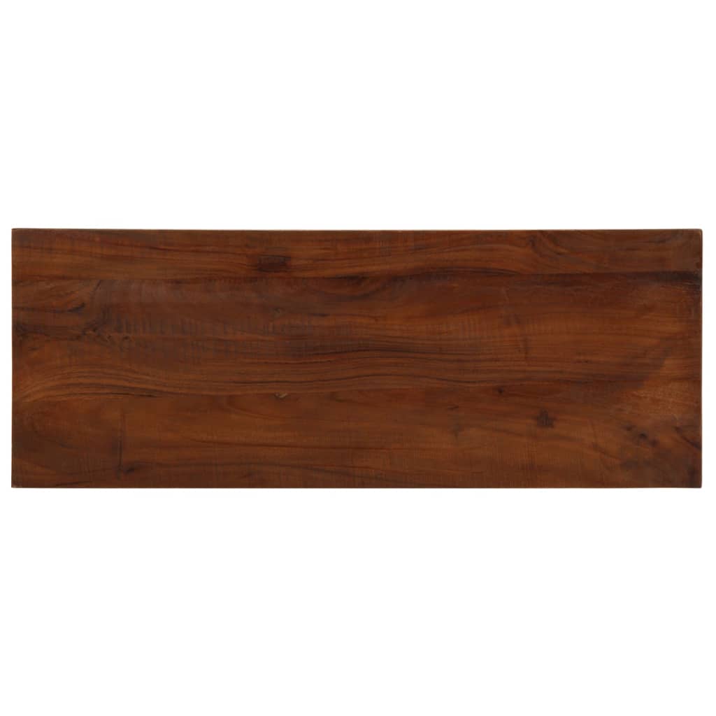 Tampo de mesa retangular 80x20x3,8 cm madeira recuperada maciça