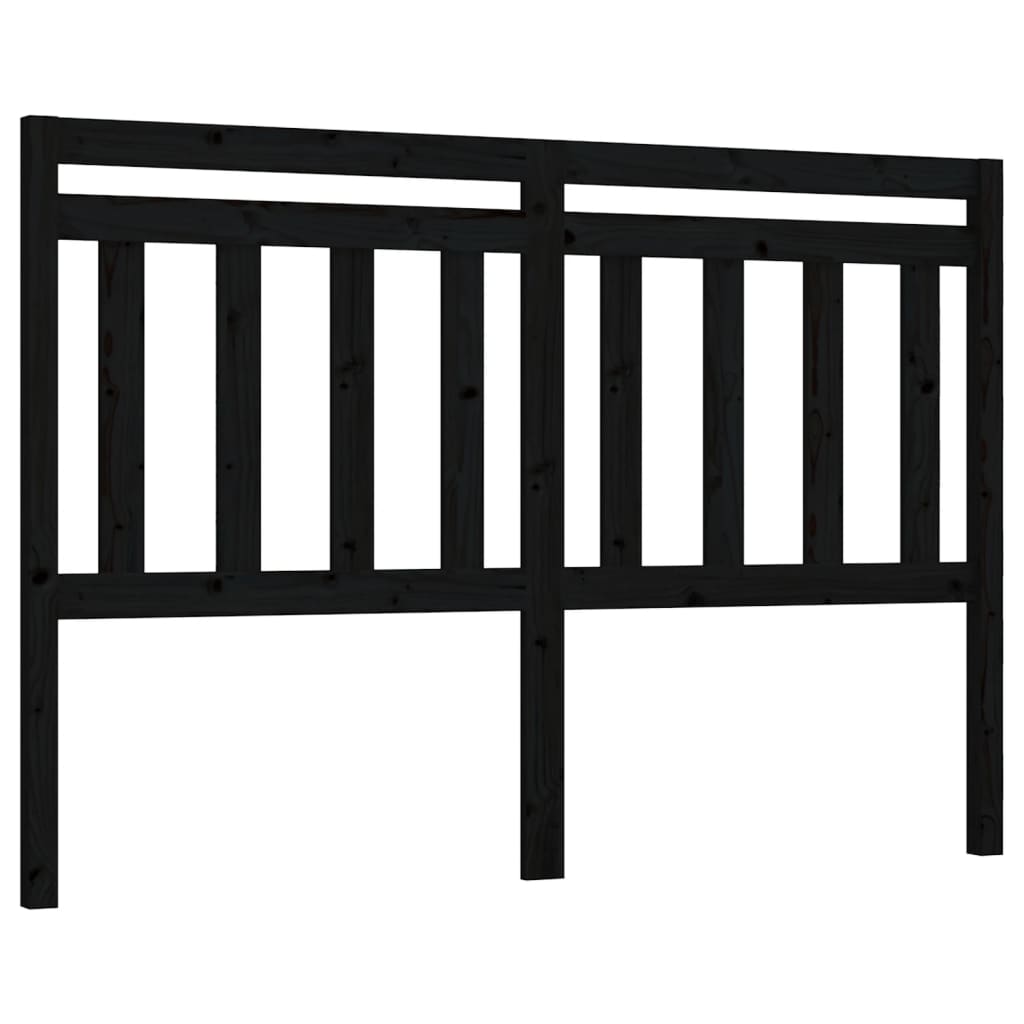 Cabeceira de cama 146x4x100 cm pinho maciço preto