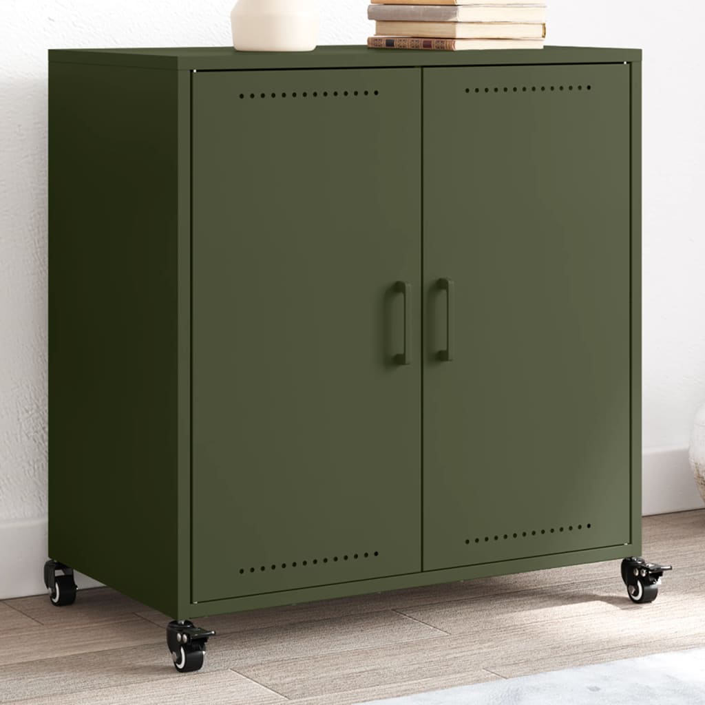 Aparador 68x39x72 cm aço verde-azeitona
