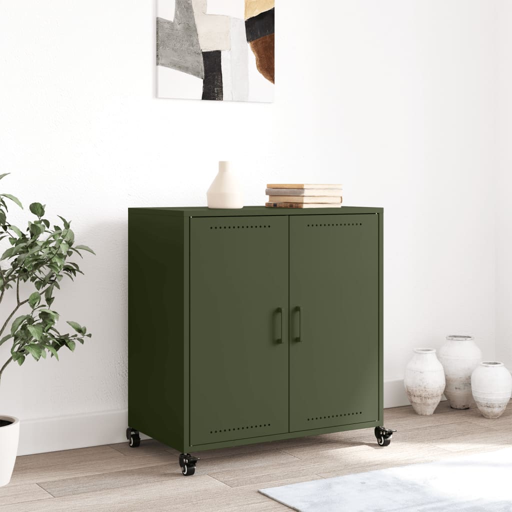 Aparador 68x39x72 cm aço verde-azeitona