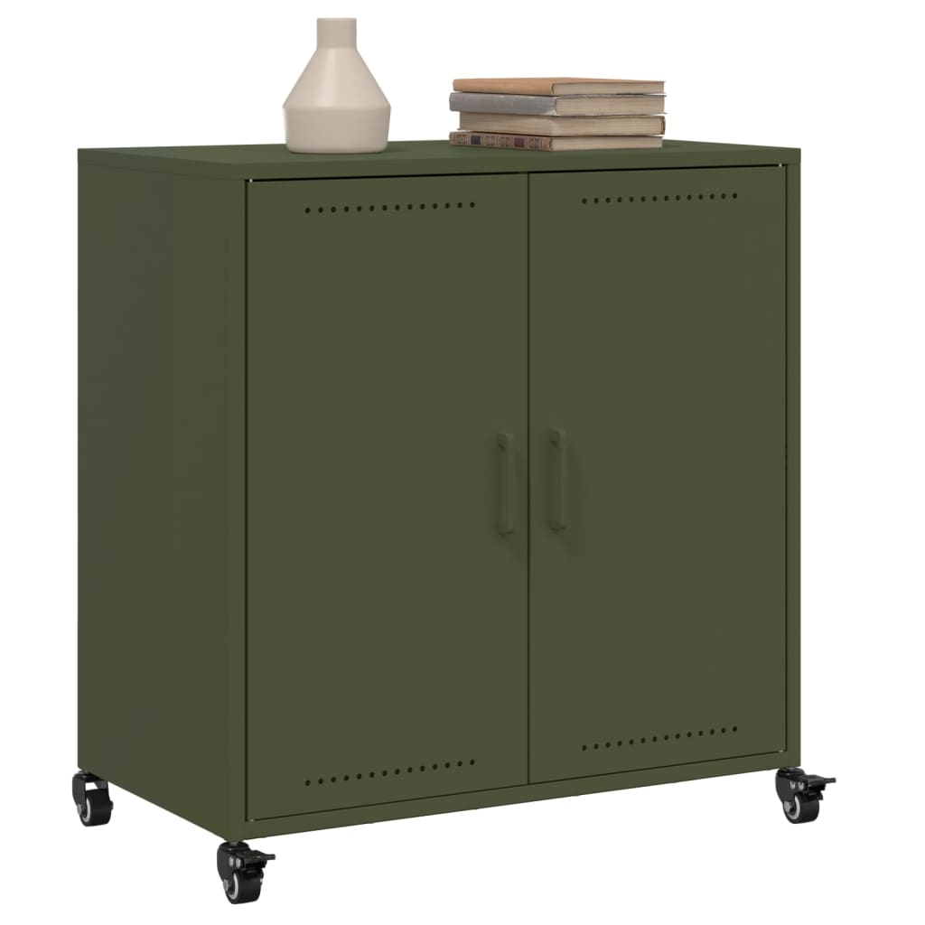 Aparador 68x39x72 cm aço verde-azeitona