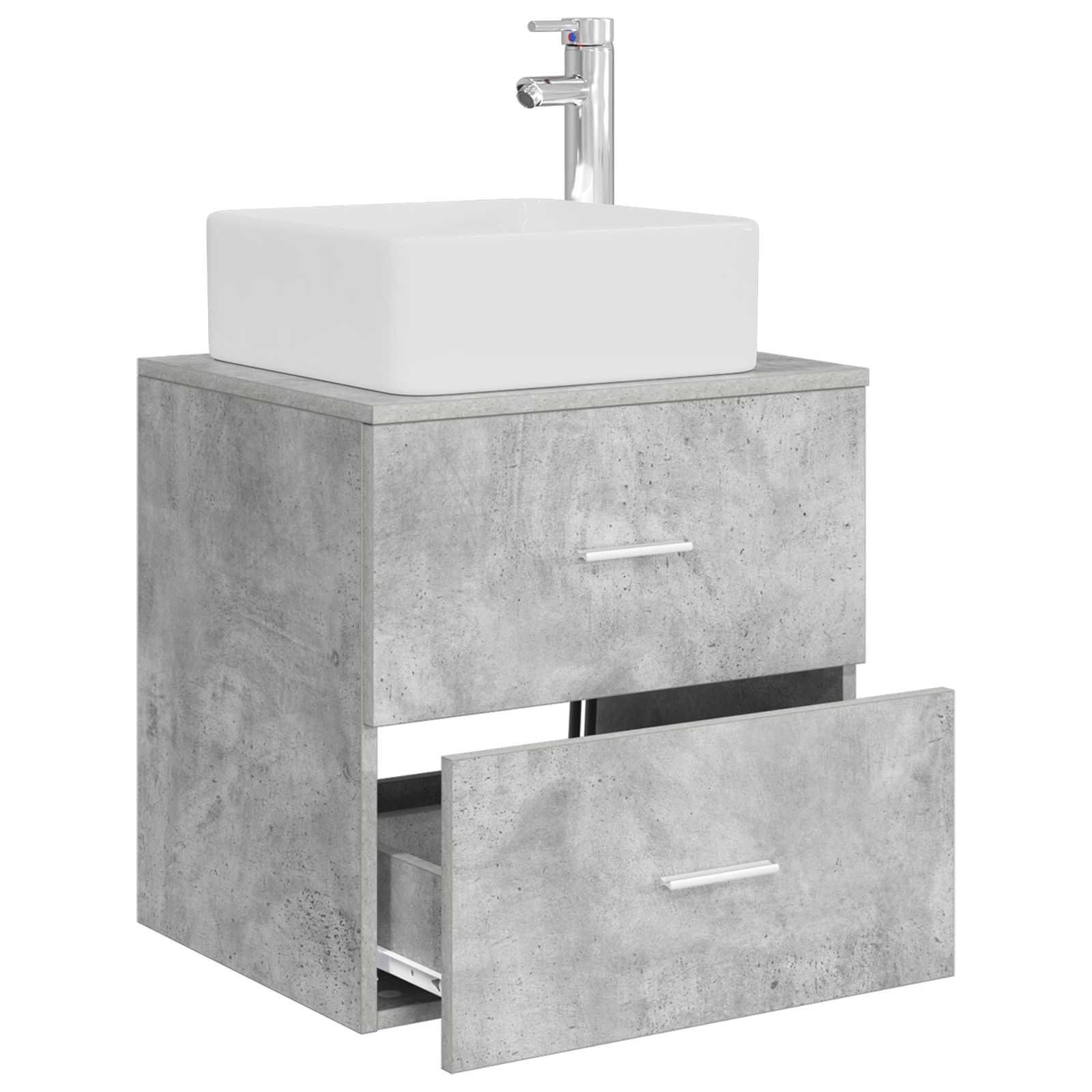 Vaidade com pia suspensa cinzento cimento 53 x 34,5 x 63 cm