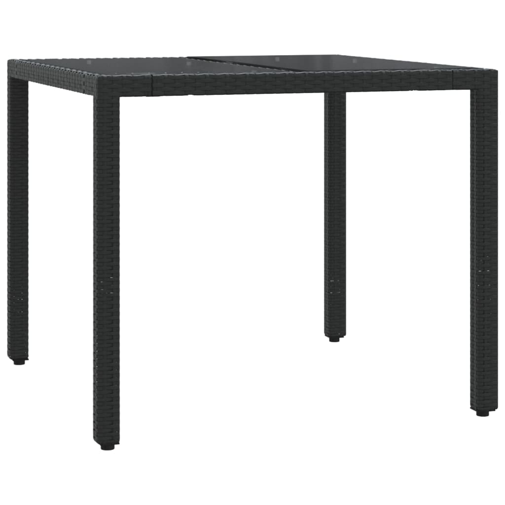 3 Pcs conjunto de bistrô com almofadões vime PE preto