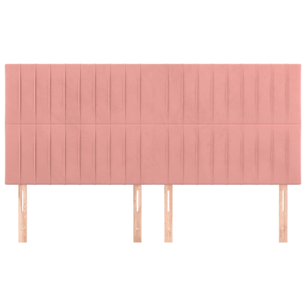Cabeceira rosa 180x5x118/128 cm veludo