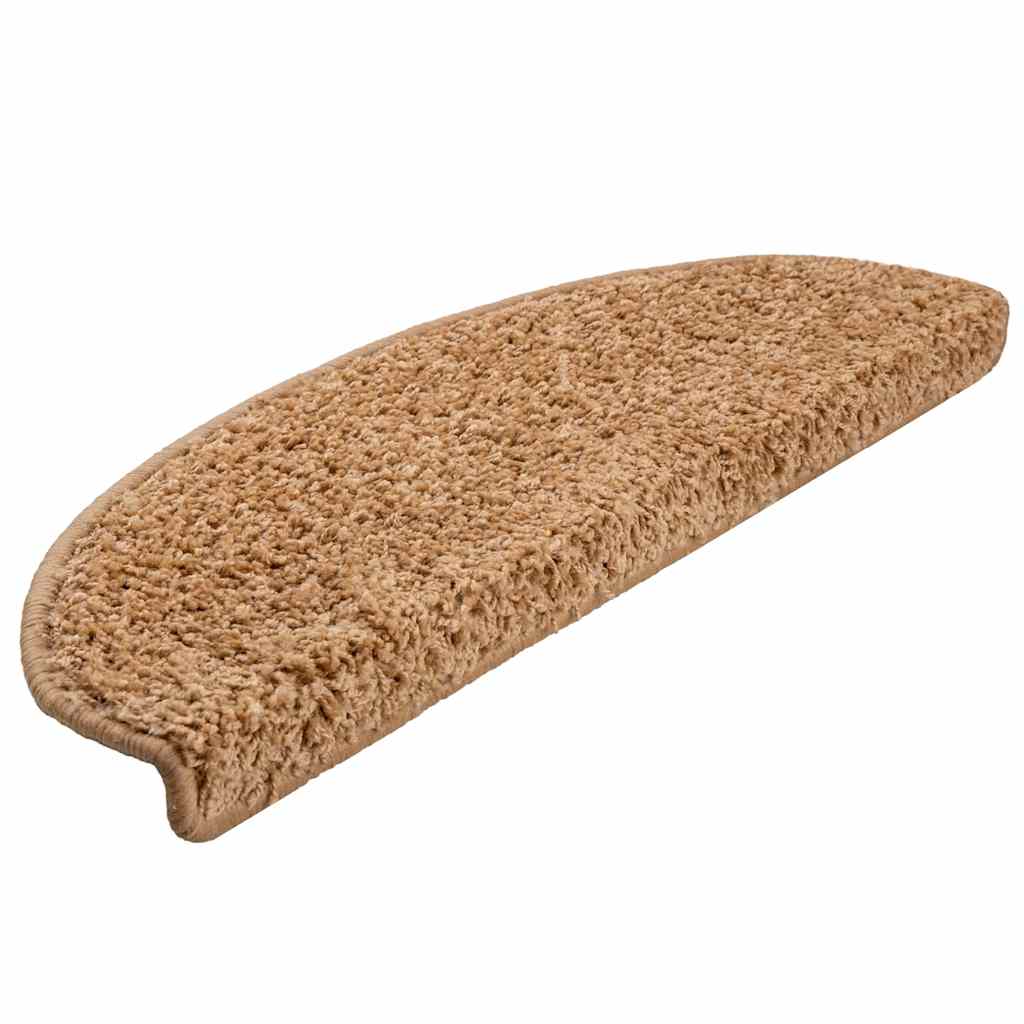 Tapetes de escada 20 peças 65x21x4 cm bege semicircular grande