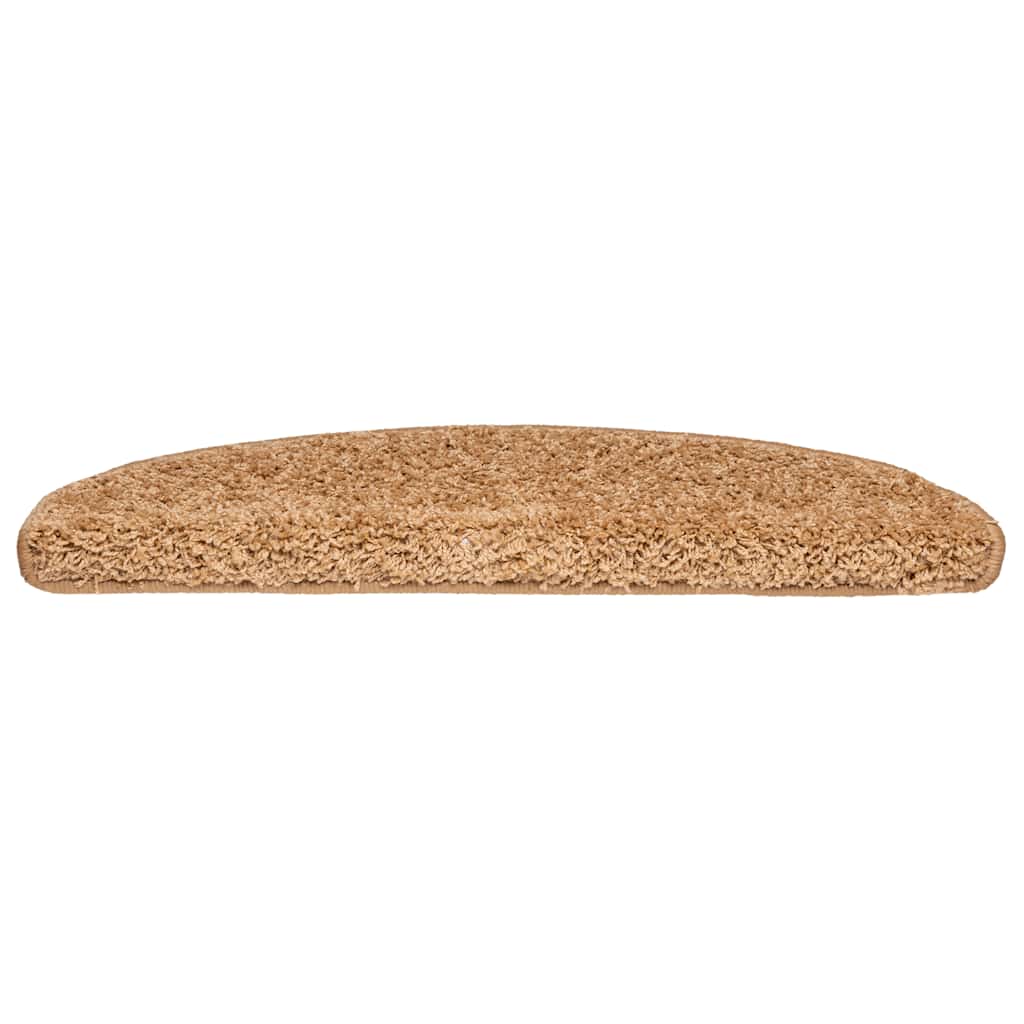 Tapetes de escada 20 peças 65x21x4 cm bege semicircular grande