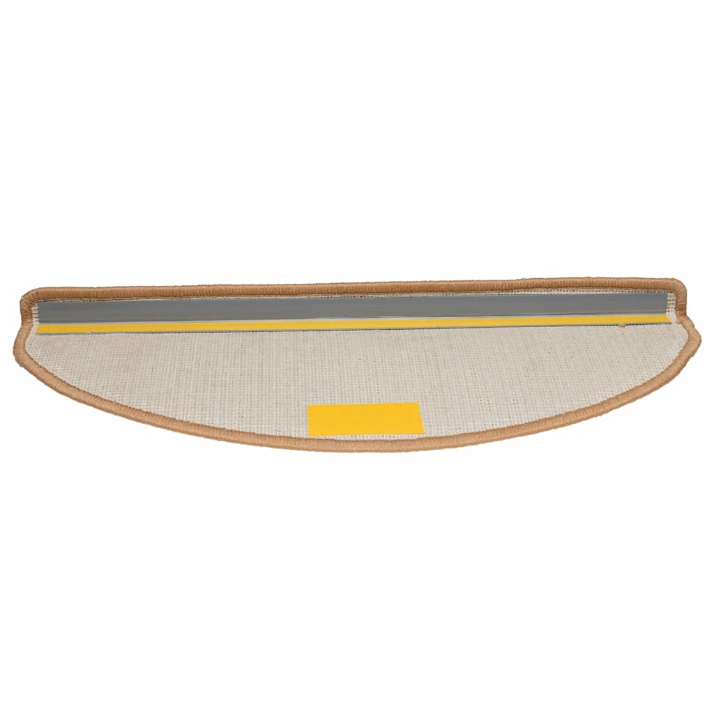 Tapetes de escada 20 peças 65x21x4 cm bege semicircular grande