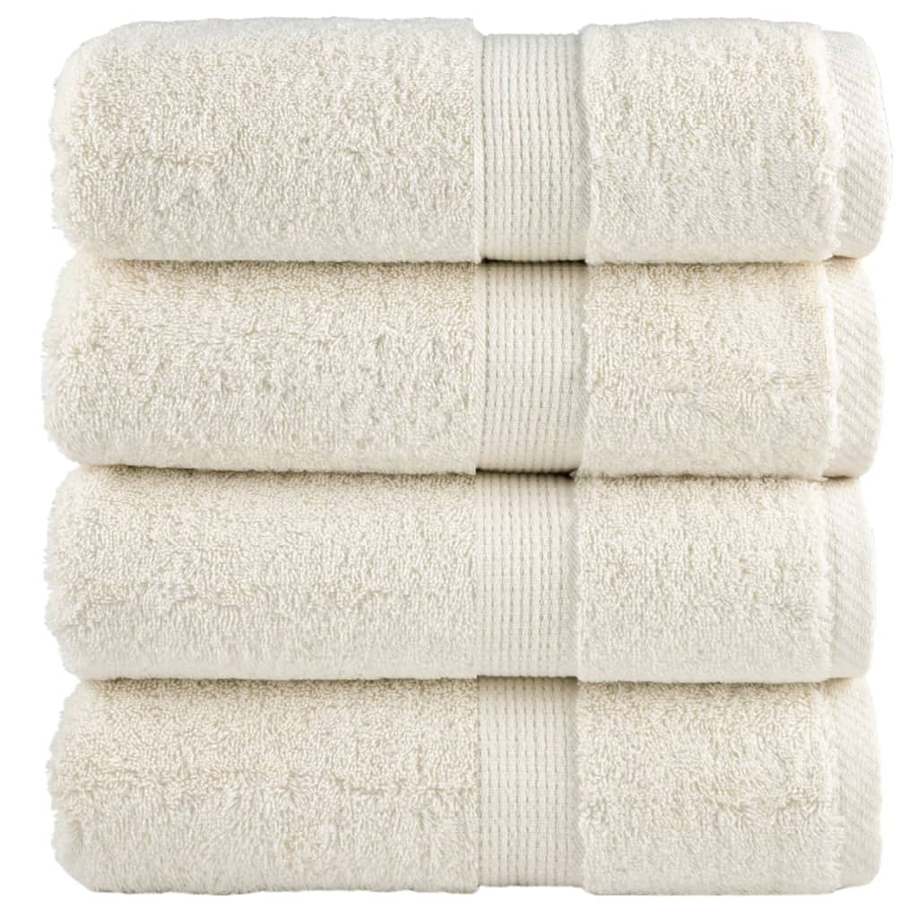 Toalhas de rosto premium solund 4 unidades creme 30x30 cm 600 g/m²