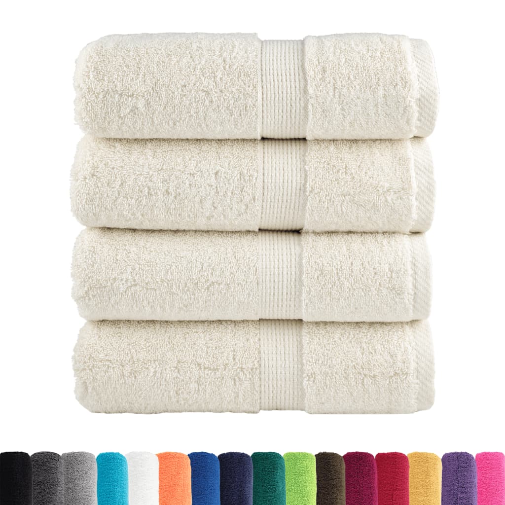 Toalhas de rosto premium solund 4 unidades creme 30x30 cm 600 g/m²