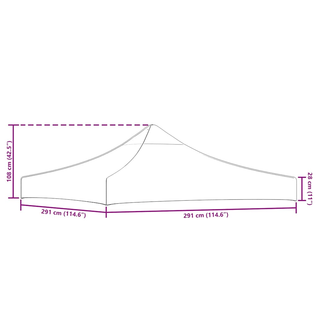 Teto para tenda de festas 3 x 3 m antracite