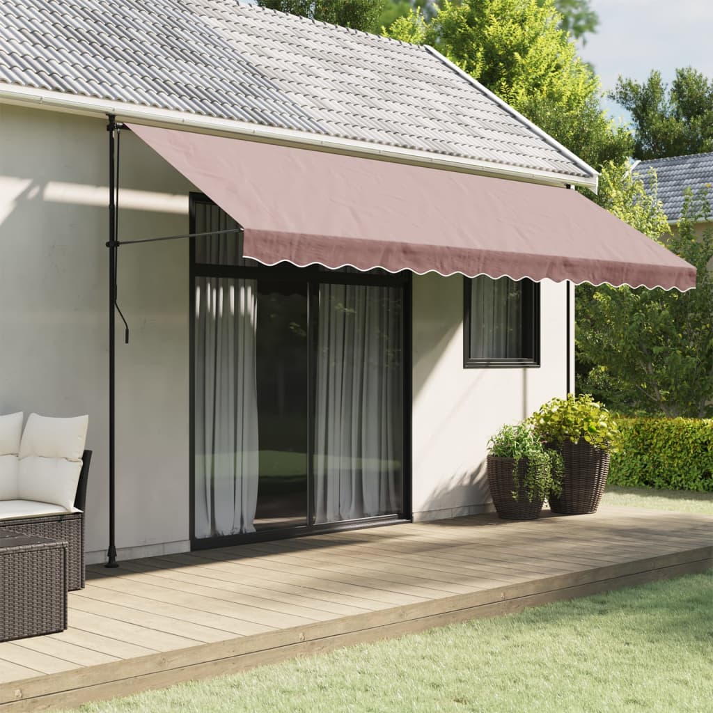 Tecido de substituição para sanefa de toldo 450 cm riscas castanho