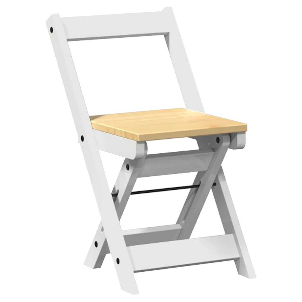 Cadeiras de jantar dobráveis 4 pcs corona pinho maciço branco