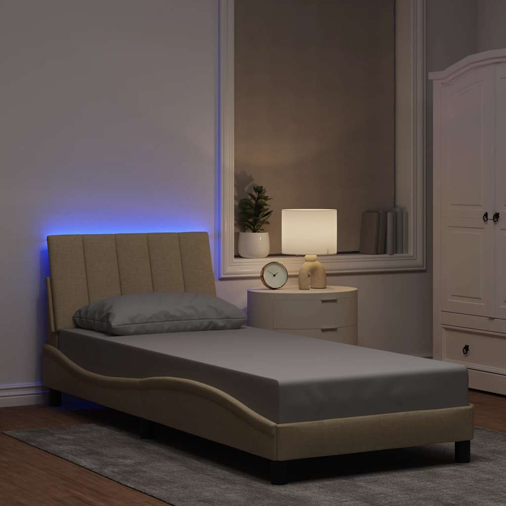 Estrutura de cama sem colchão hanko 80x200 cm creme
