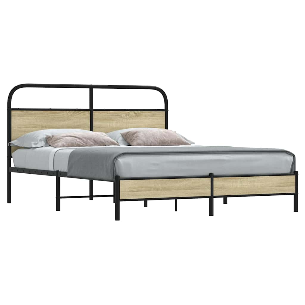 Estrutura cama s/ colchão derivados de madeira carvalho sonoma
