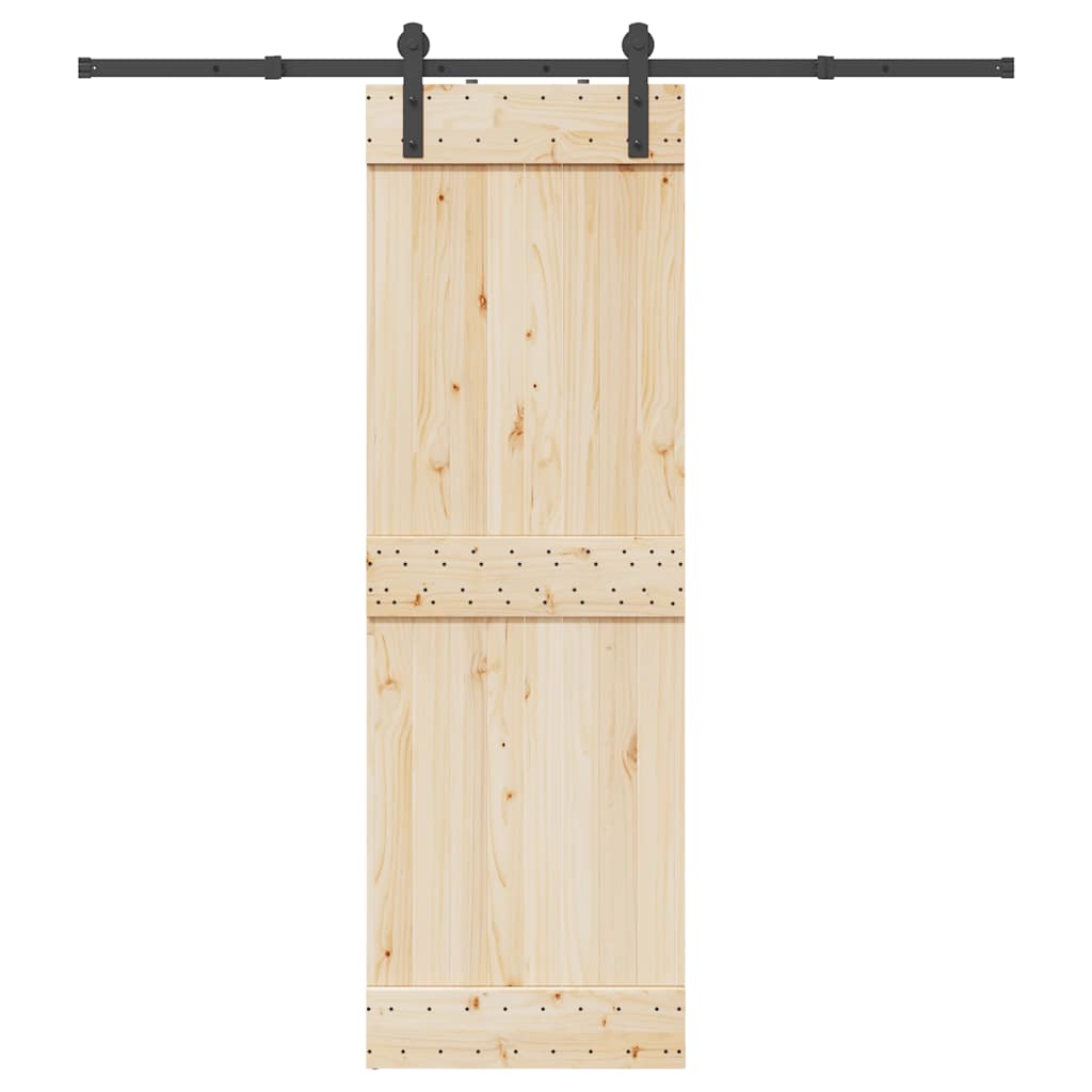 Kit de ferragens para porta deslizante 200 cm aço preto