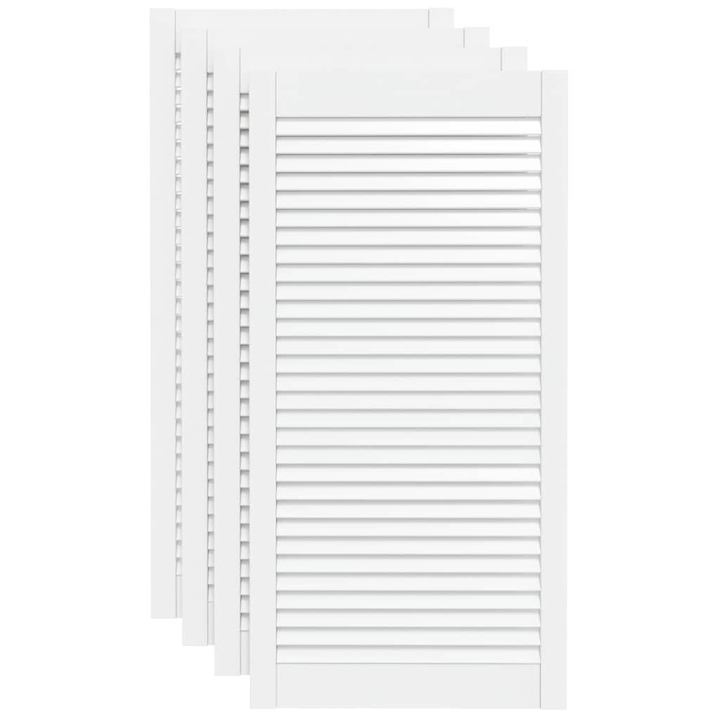 Portas de armário 4 pcs design de persiana pinho maciço branco