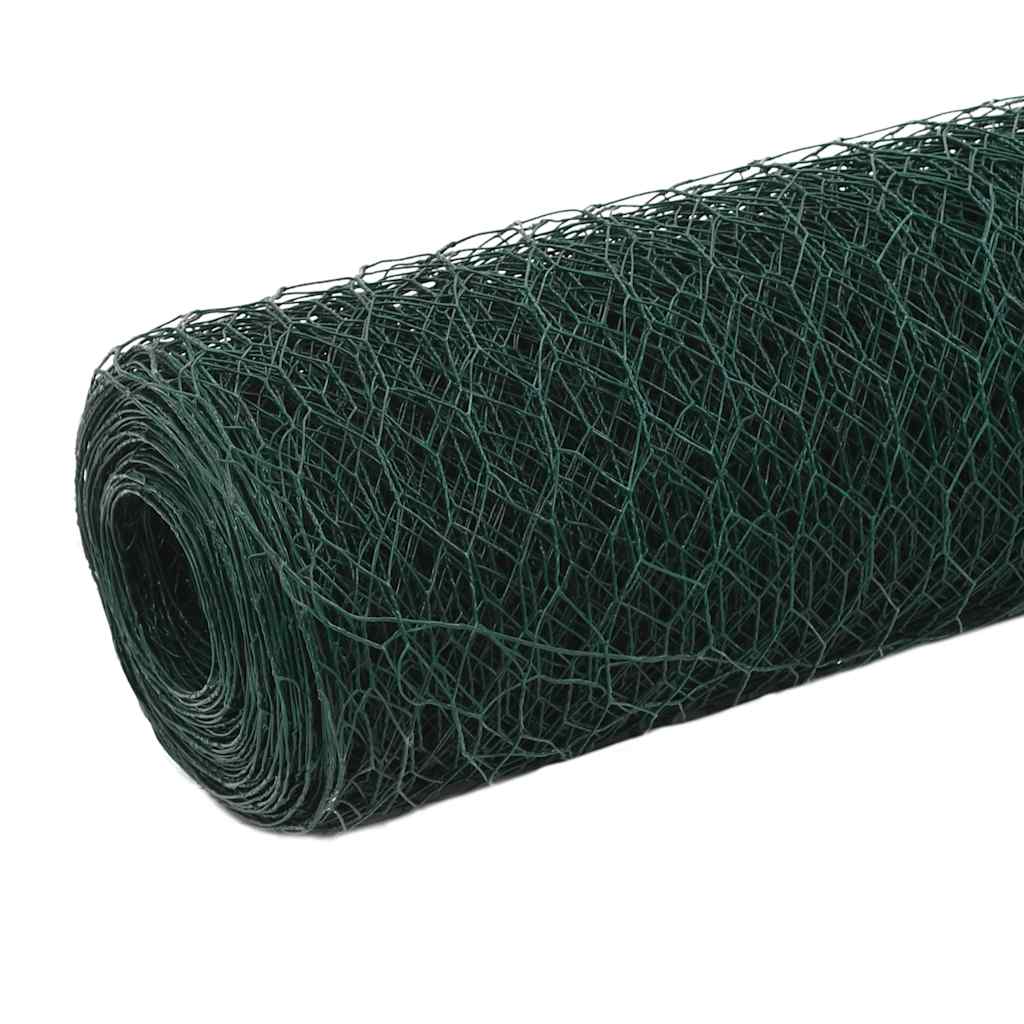 Cerca arame galinheiro 25x1,2 m aço c/ revestimento PVC verde