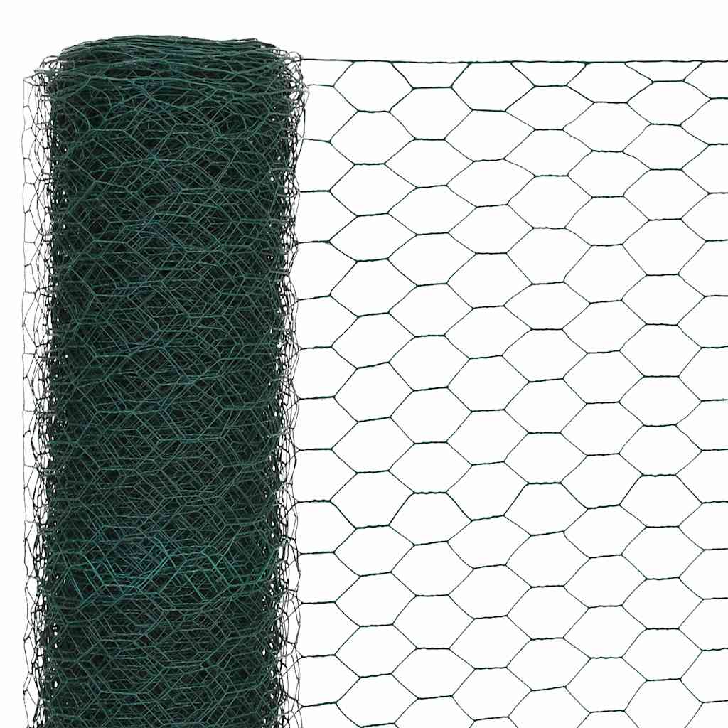 Cerca arame galinheiro 25x1,2 m aço c/ revestimento PVC verde