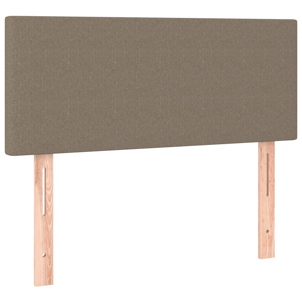 Cabeceira cama luzes LED tecido 100x5x78/88cm cinza-acastanhado