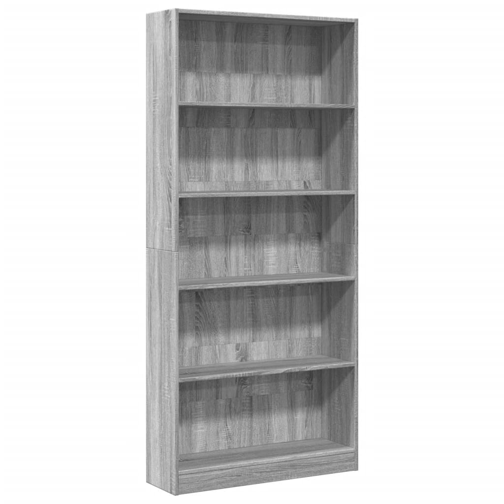Estante 80x24x176 cm derivados de madeira cinzento sonoma