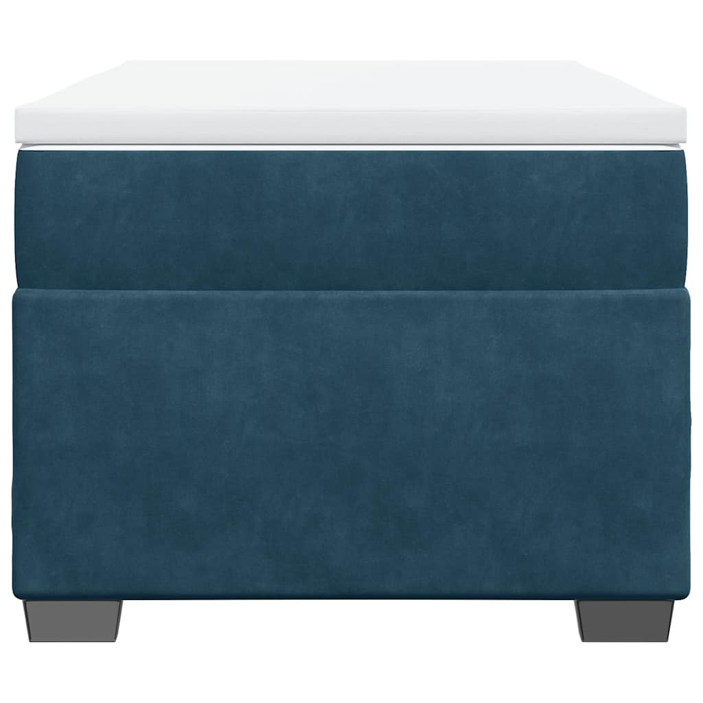 Cama com molas/colchão 100x200 cm veludo azul-escuro