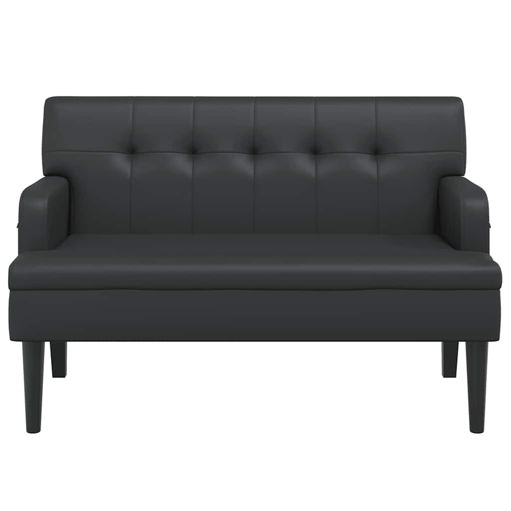 Banco com encosto preto 112x65,5x75 cm couro sintético