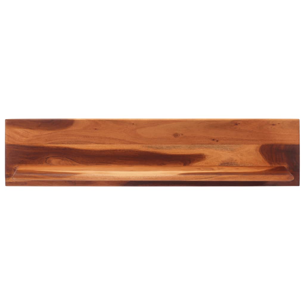 Prateleiras parede 2 pcs 112x20x26 cm madeira de acácia maciça