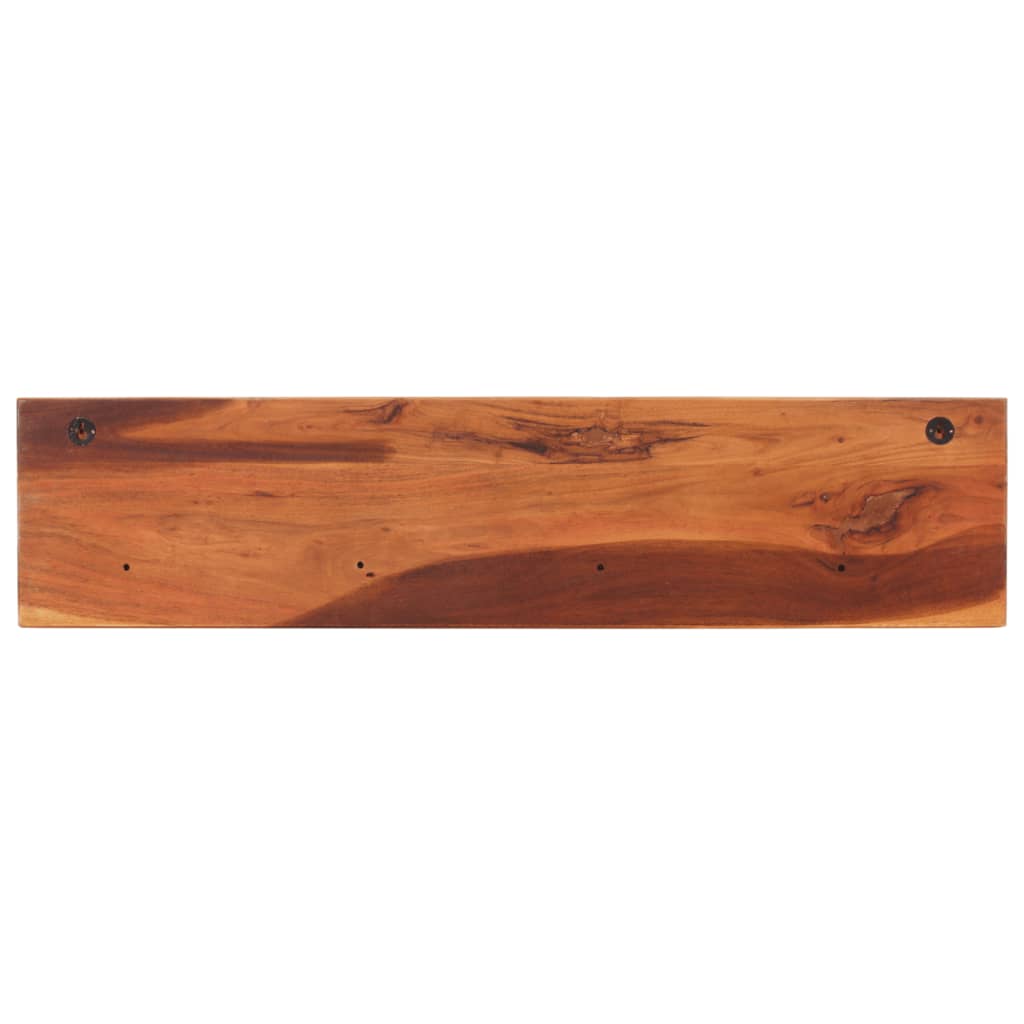 Prateleiras parede 2 pcs 112x20x26 cm madeira de acácia maciça