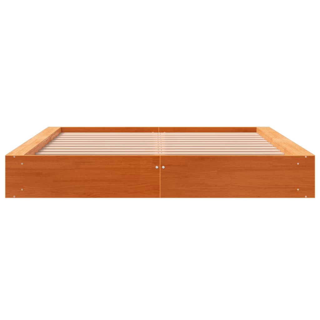Cama sem colchão 120x200 cm madeira pinho maciça castanho-mel