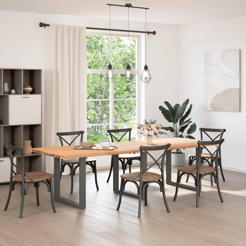 Pés para mesa de jantar em formato de u, 3 peças, antracite, 90x (72-73) cm, aço