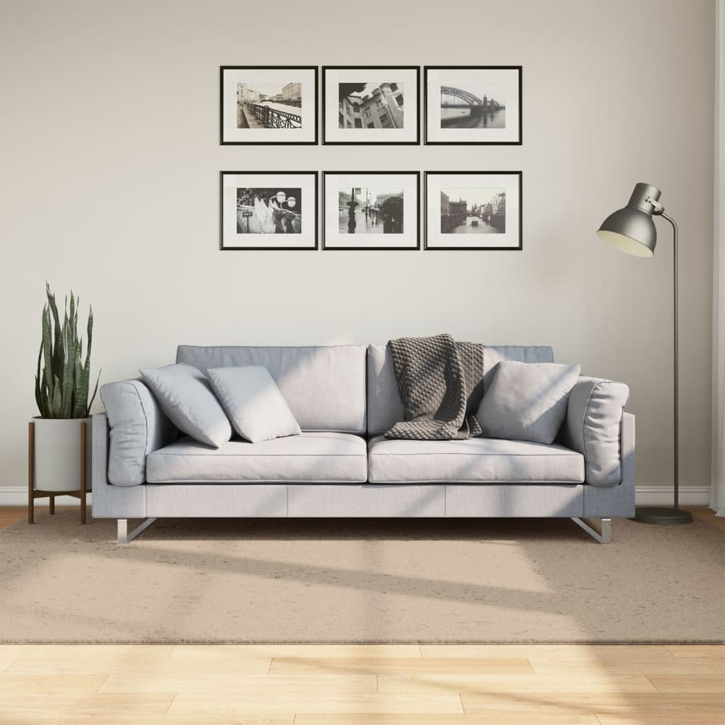 Tapete pelo curto macio e lavável huarte 160x230 cm cor areia