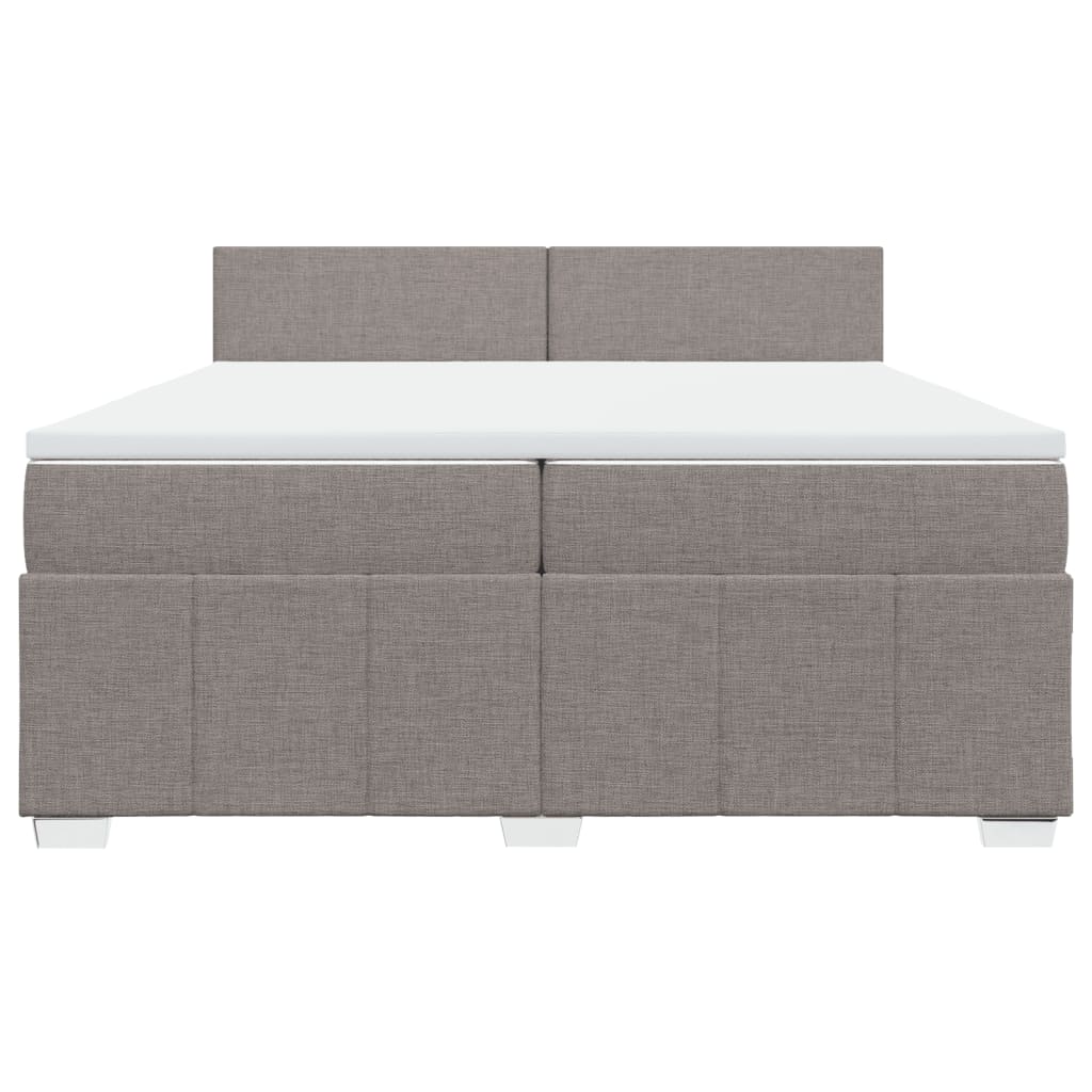 Cama com molas/colchão 200x200 cm tecido castanho-acinzentado