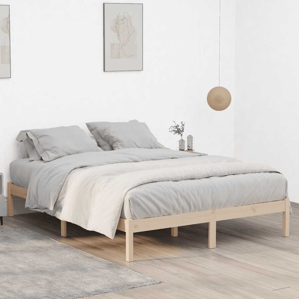 Cama sem colchão 152x203 cm queen madeira de pinho maciça
