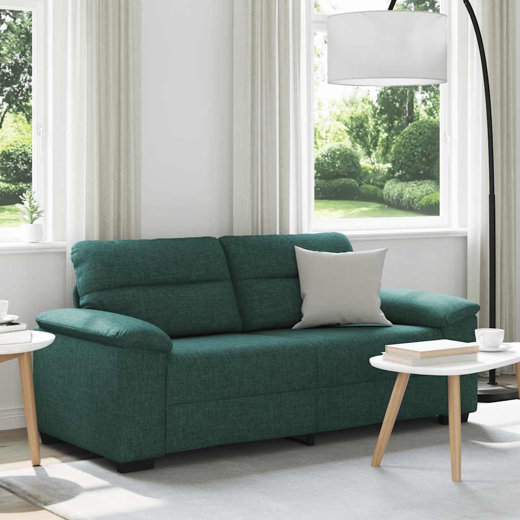 Sofá de 2 lugares verde escuro 180x81x84 cm em tecido