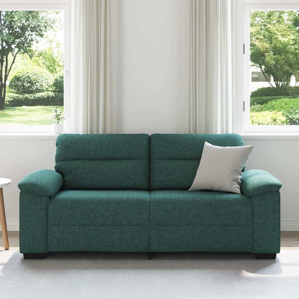 Sofá de 2 lugares verde escuro 180x81x84 cm em tecido