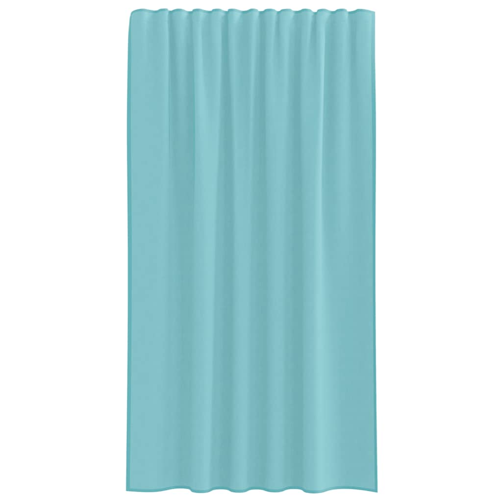 Cortinas de voile com bolsos para varão 2 pcs turquesa