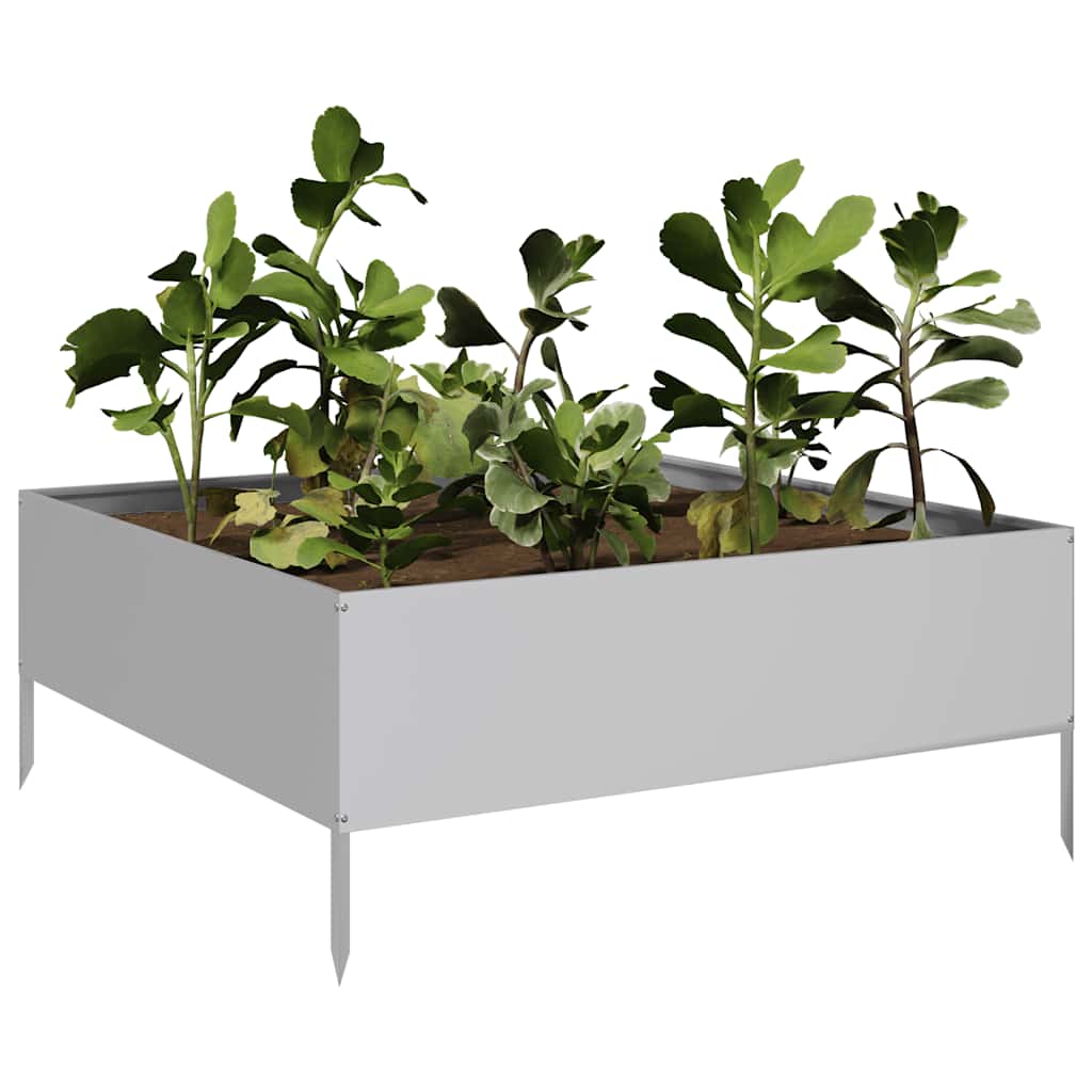 Canteiro elevado de jardim 100x100x41 cm aço galvanizado