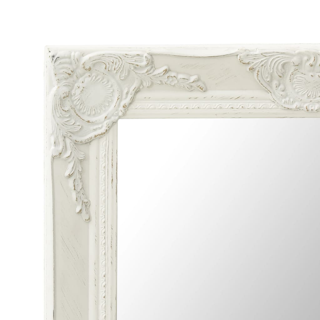 Espelho de parede estilo barroco 50x80 cm branco
