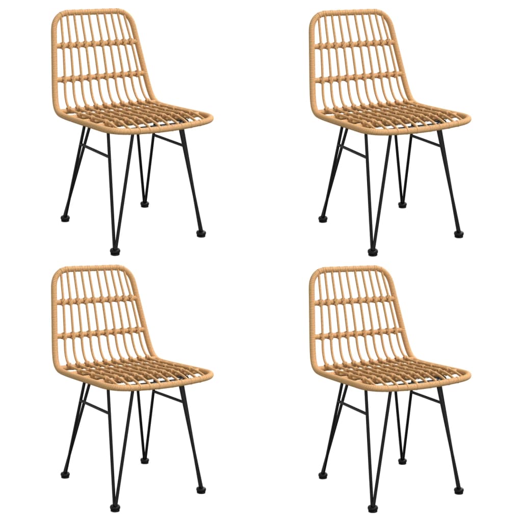 5 Pcs conjunto de jantar p/ jardim vime PE