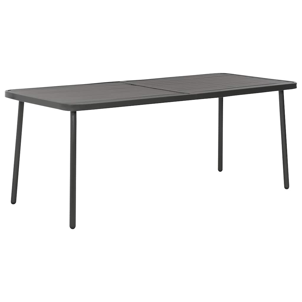 7 Pcs conjunto de jantar jardim aço cinzento escuro