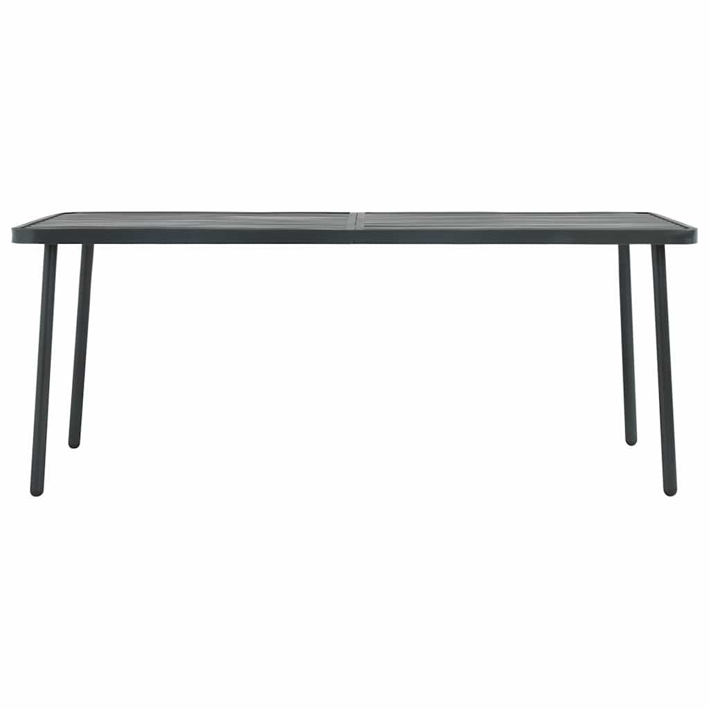 7 Pcs conjunto de jantar jardim aço cinzento escuro