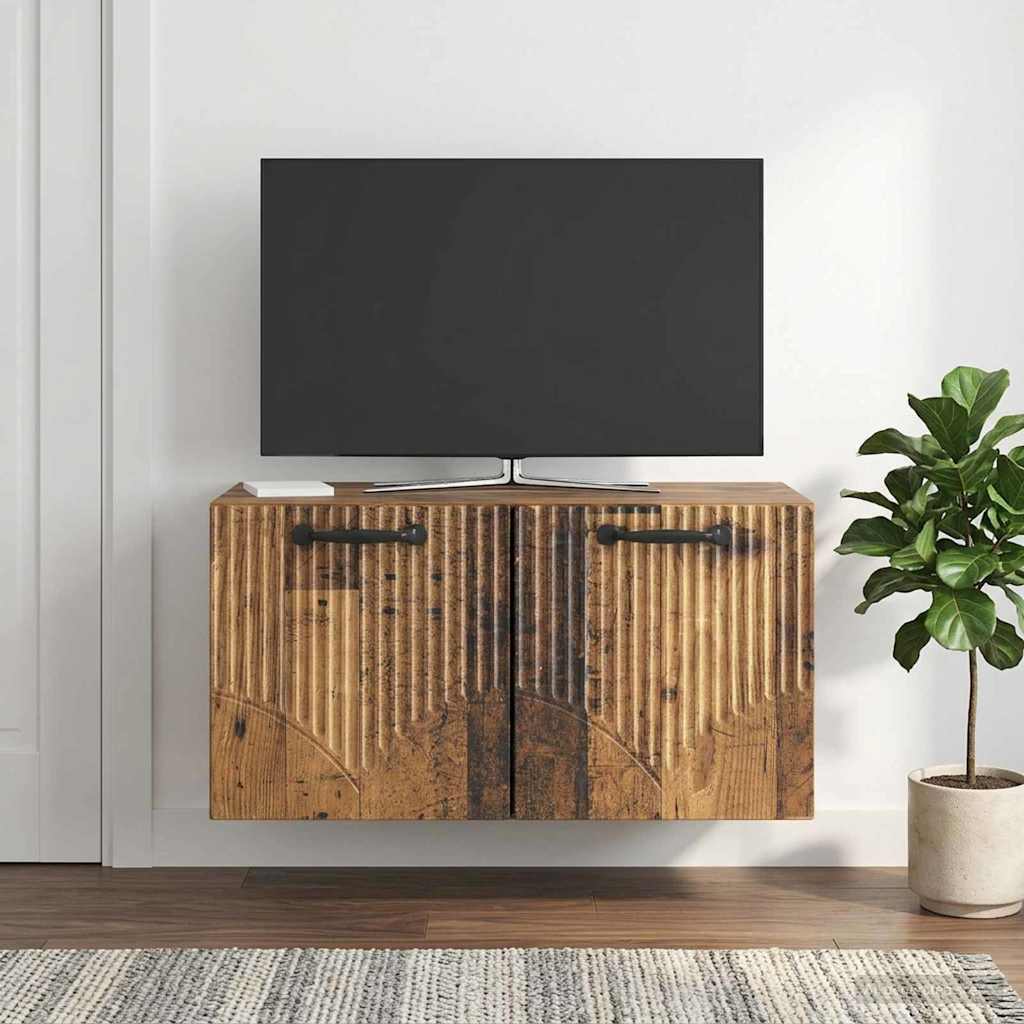 Gabinete de TV de parede madeira antiga 59,5 x 31 x 30 cm