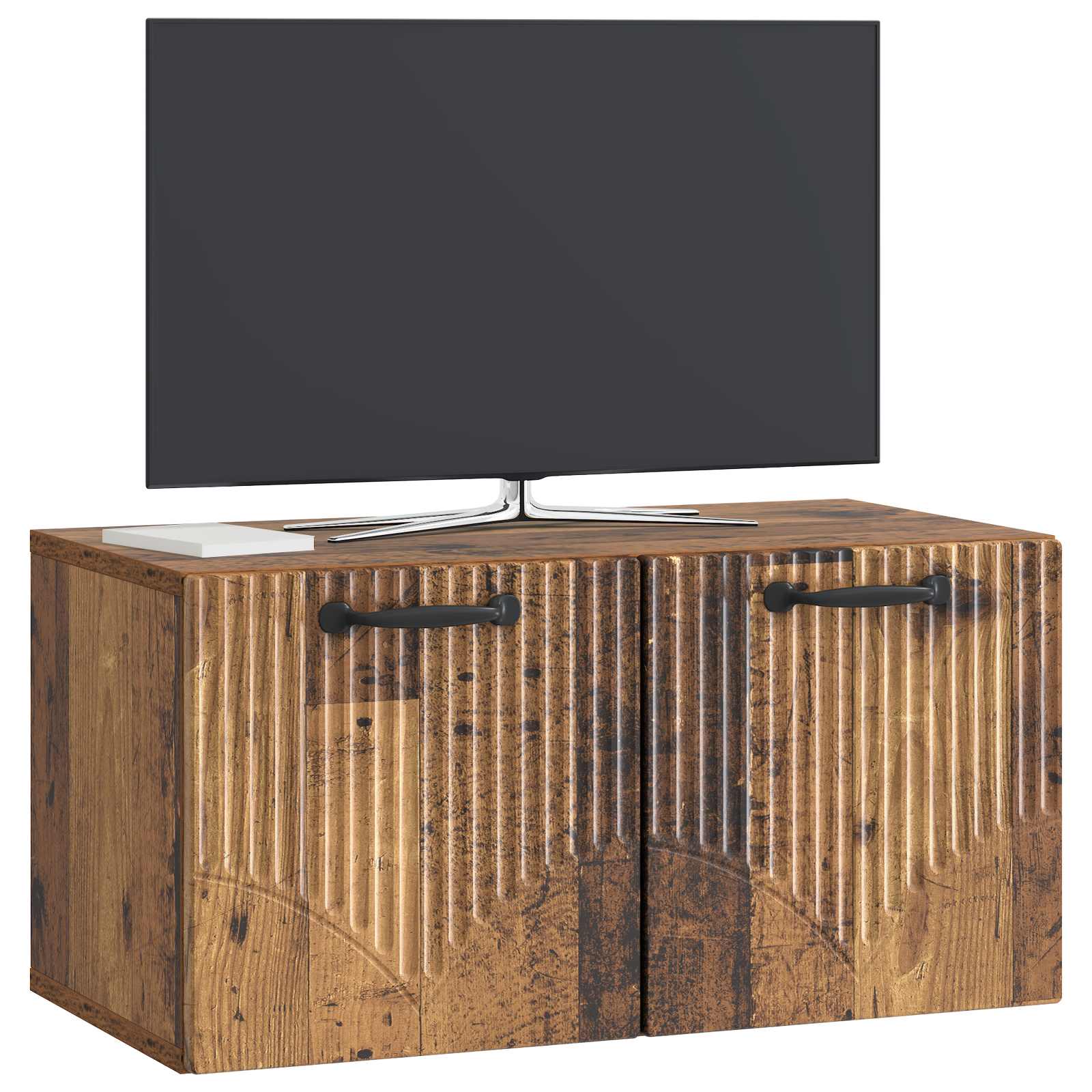 Gabinete de TV de parede madeira antiga 59,5 x 31 x 30 cm
