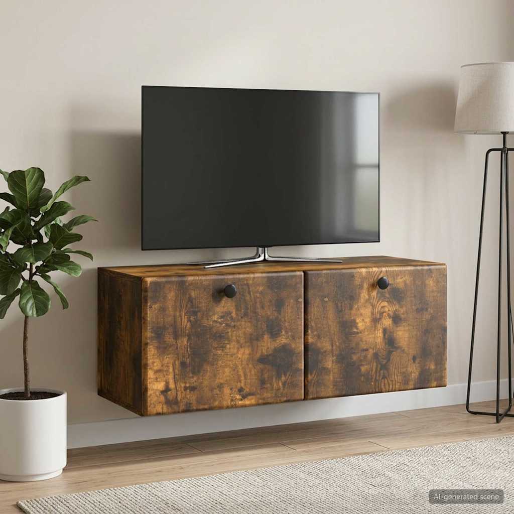 Gabinete de TV de parede 78,5 x 31 x 30 cm carvalho fumado