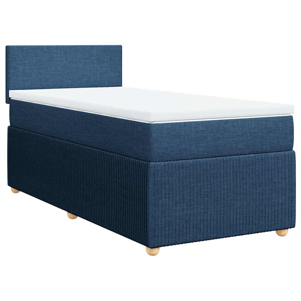 Cama com molas/colchão 100x200 cm tecido azul