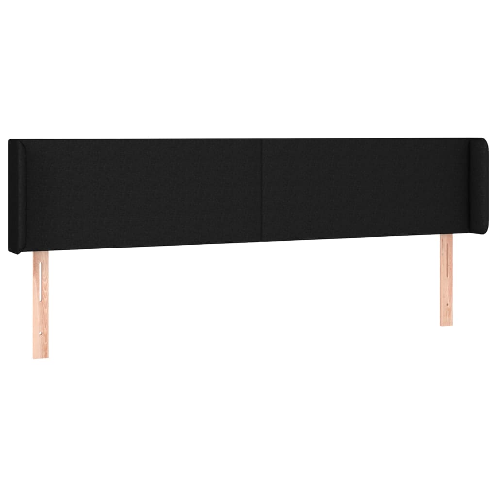 Cabeceira de cama c/ luzes LED tecido 163x16x78/88 cm preto