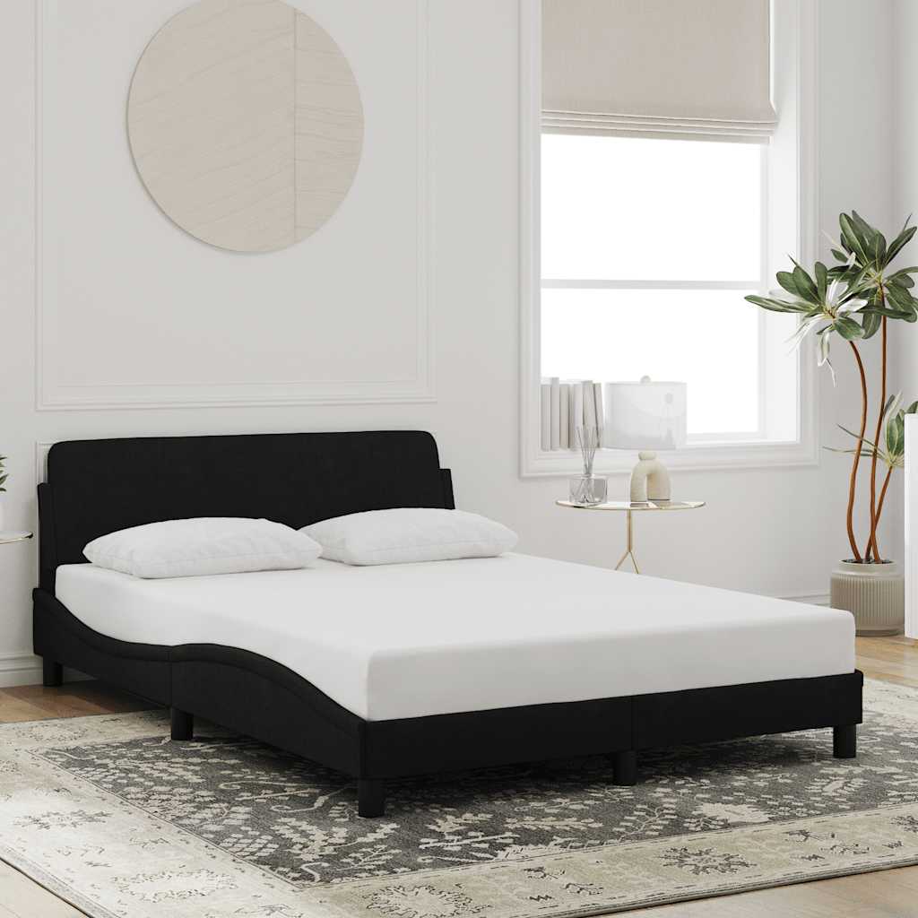 Estrutura de cama dover 140x190 cm veludo preto