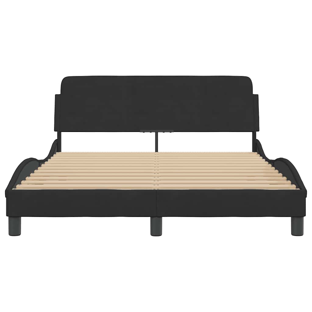 Estrutura de cama dover 140x190 cm veludo preto
